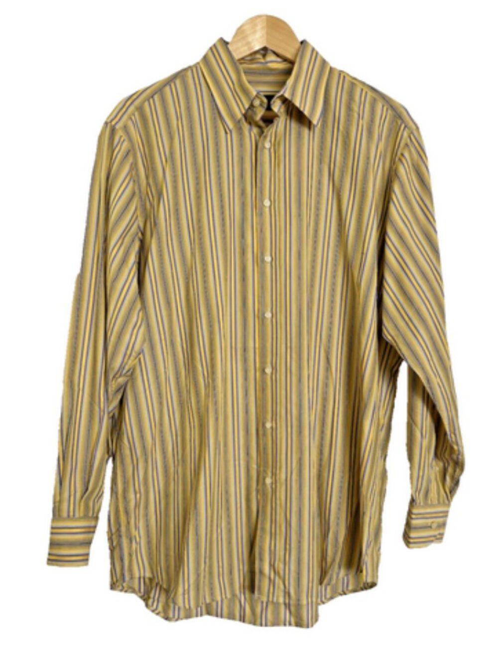 ETRO Mens Yellow Stripe Dress Shirt IT 42 US Large